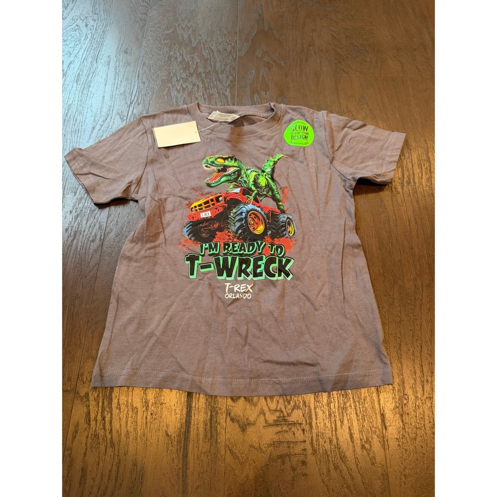 T-Rex Cafe Orlando Kids T-Rex Glow Graphic Tee Size 4T NWT